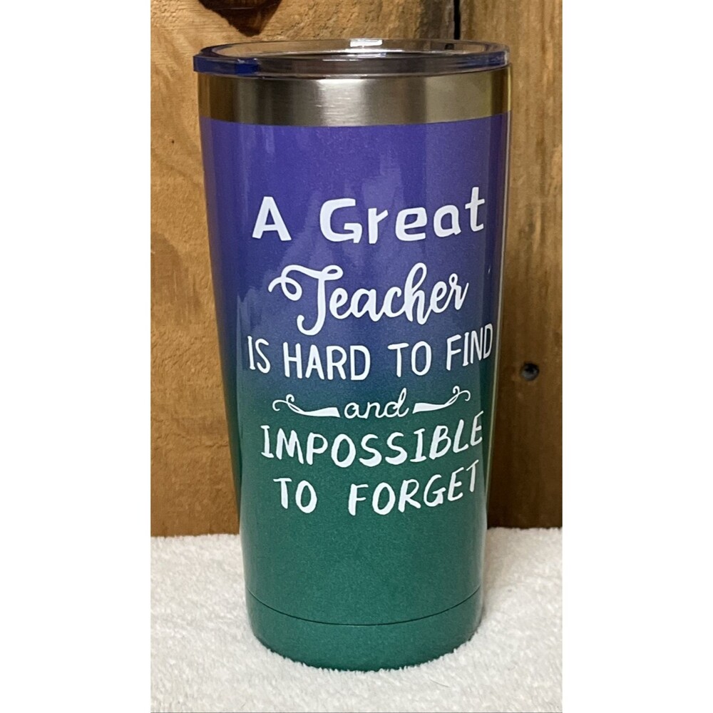 A Great Teacher is Hard To Find NEW Tumber Purple Green with Lid